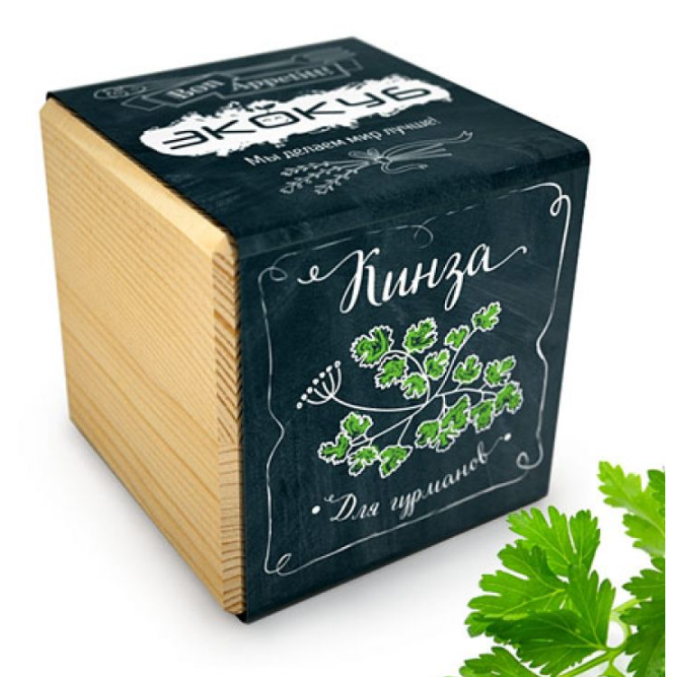 Экокуб "Кинза" (сувенирный семенной материал) Экокуб "Кинза" (сувенирный семенной материал)
