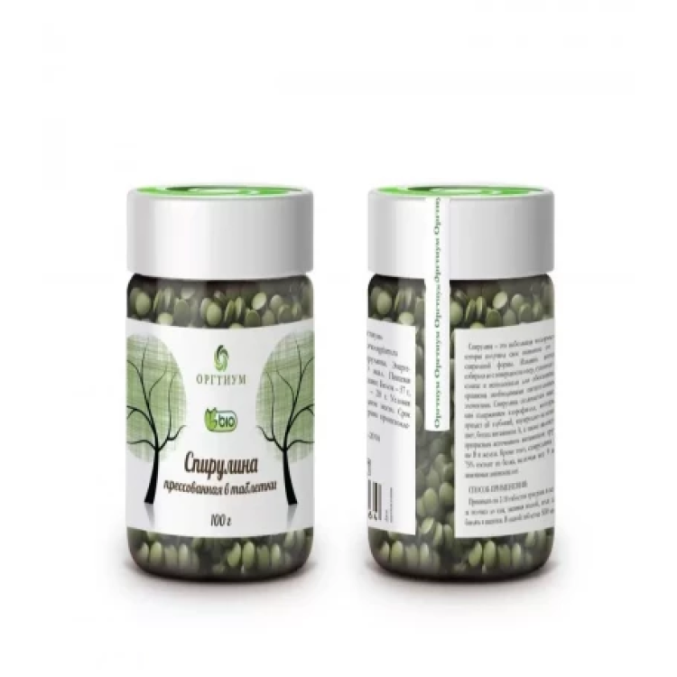Спирулина прессованная в таблетки 100 г (Оргтиум) Спирулина прессованная в таблетки 100 г (Оргтиум)