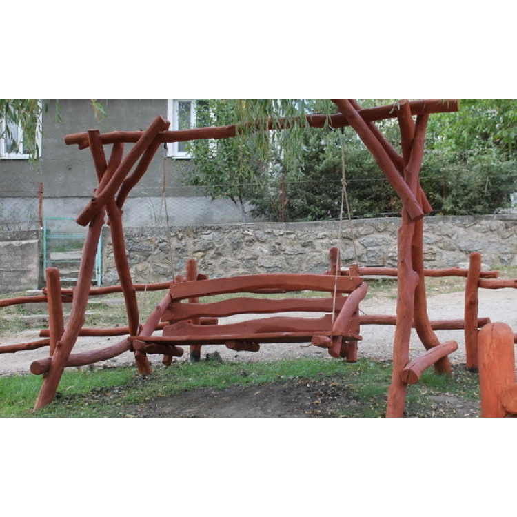 Садовые качели из крымского дуба в стиле Рустик. Садовые качели из крымского дуба в стиле Рустик.