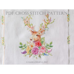 Акварельный Олень и Розы Акварельный Олень и Розы