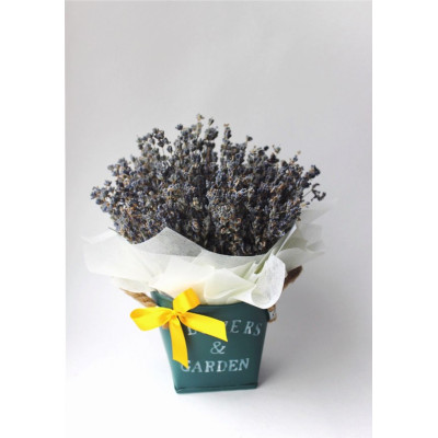 Интерьерное кашпо из лаванды (5 пучков)