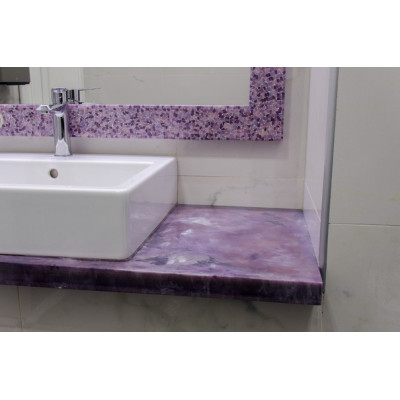 Комплект для ванной комнаты из искусственного полудрагоценного камня.Чароит