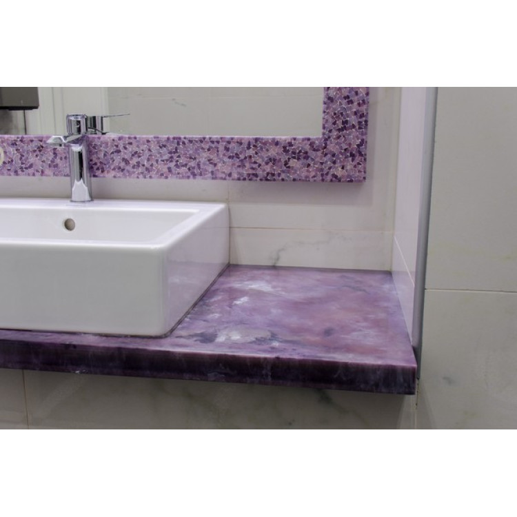 Комплект для ванной комнаты из искусственного полудрагоценного камня.Чароит Комплект для ванной комнаты из искусственного полудрагоценного камня.Чароит