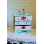 Миникомод роспись Утро.Маки бирюзовый,розовый,алый Миникомод роспись Утро.Маки бирюзовый,розовый,алый