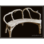Скамья полукруглая стиль Faux bois Скамья полукруглая стиль Faux bois