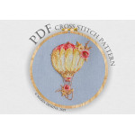 Акварельный воздушный шар с цветами - схема для вышивки крестом Акварельный воздушный шар с цветами - схема для вышивки крестом