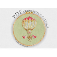 Акварельный воздушный шар - схема для вышивки крестом