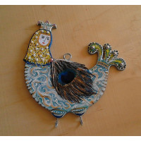 Ключница-вешалка Птица Сирин.