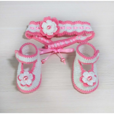 Комплект повязка и пинетки-туфельки